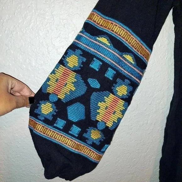 L&B Lucky & Blessed Black Southwest Print Western Style Dress Small - Picture 6 of 8